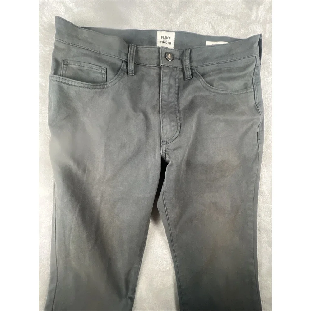 Flint And Tinder Chino Pants Mens 31x32 Gray Slim Fit Straight Outdoor Huckberry